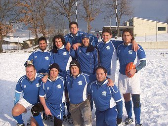 I coraggiosi giocatori del RCSM che hanno giocato tra loro nella neve di Chiesanuova!
